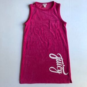 Juicy Couture Hot Pink Y2k Script Velour Logo Track Sleeveless Dress